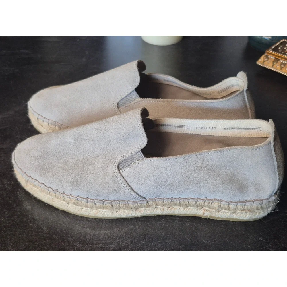 Fabiolas Womens 9 9.5 EU 40 Suede Leather Espadrille Slip On Loafers Spain Shoes